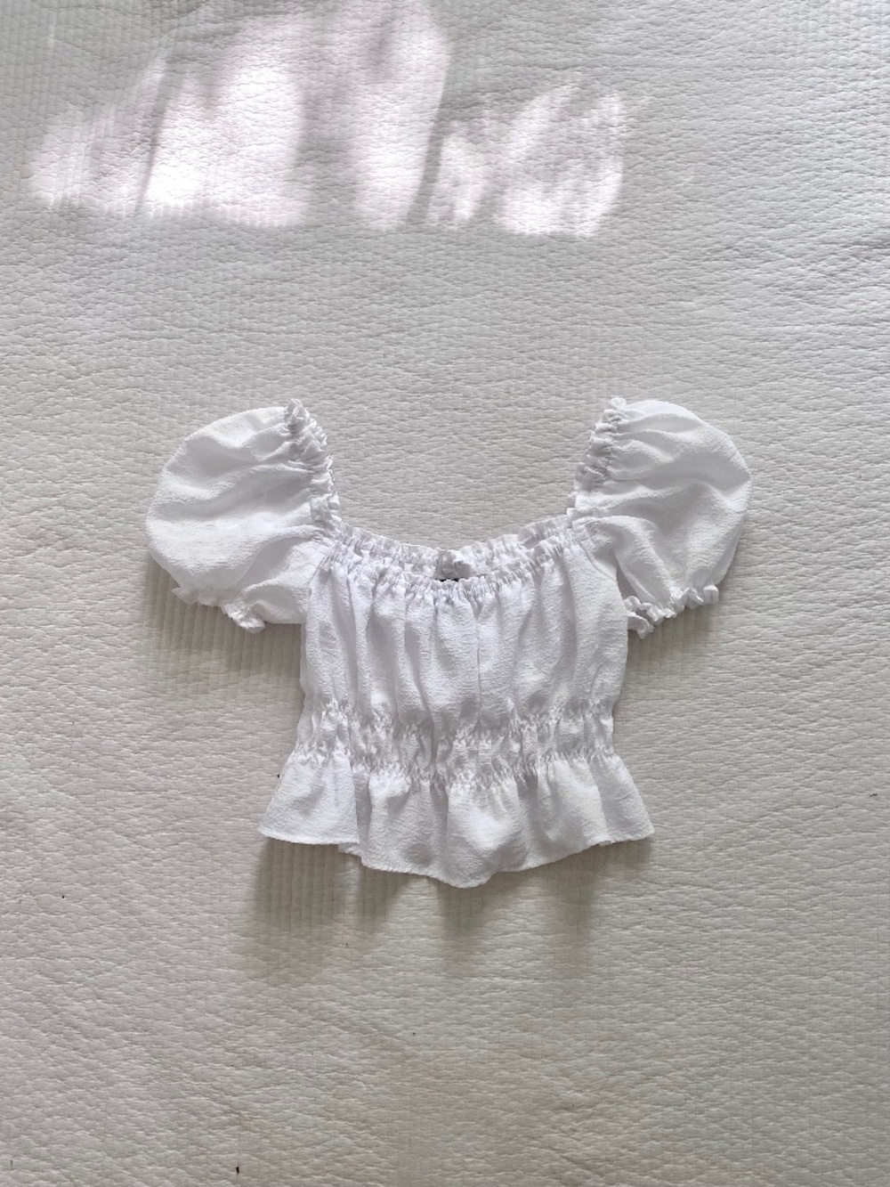 White H&M puff sleeve blouse